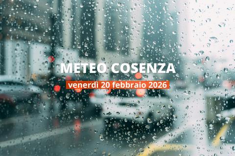 Cosenza: piove oggi? Temperature e precipitazioni, 20 febbraio 2026